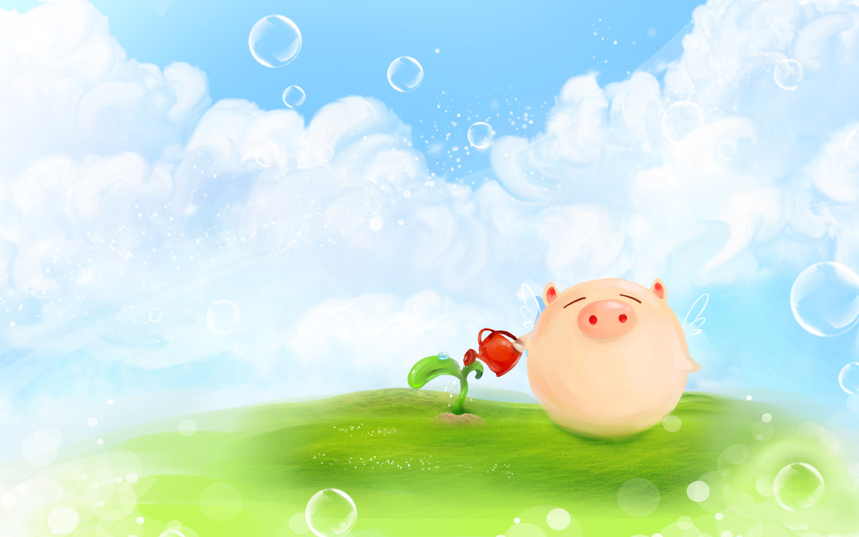 幸福小猪壁纸图片
