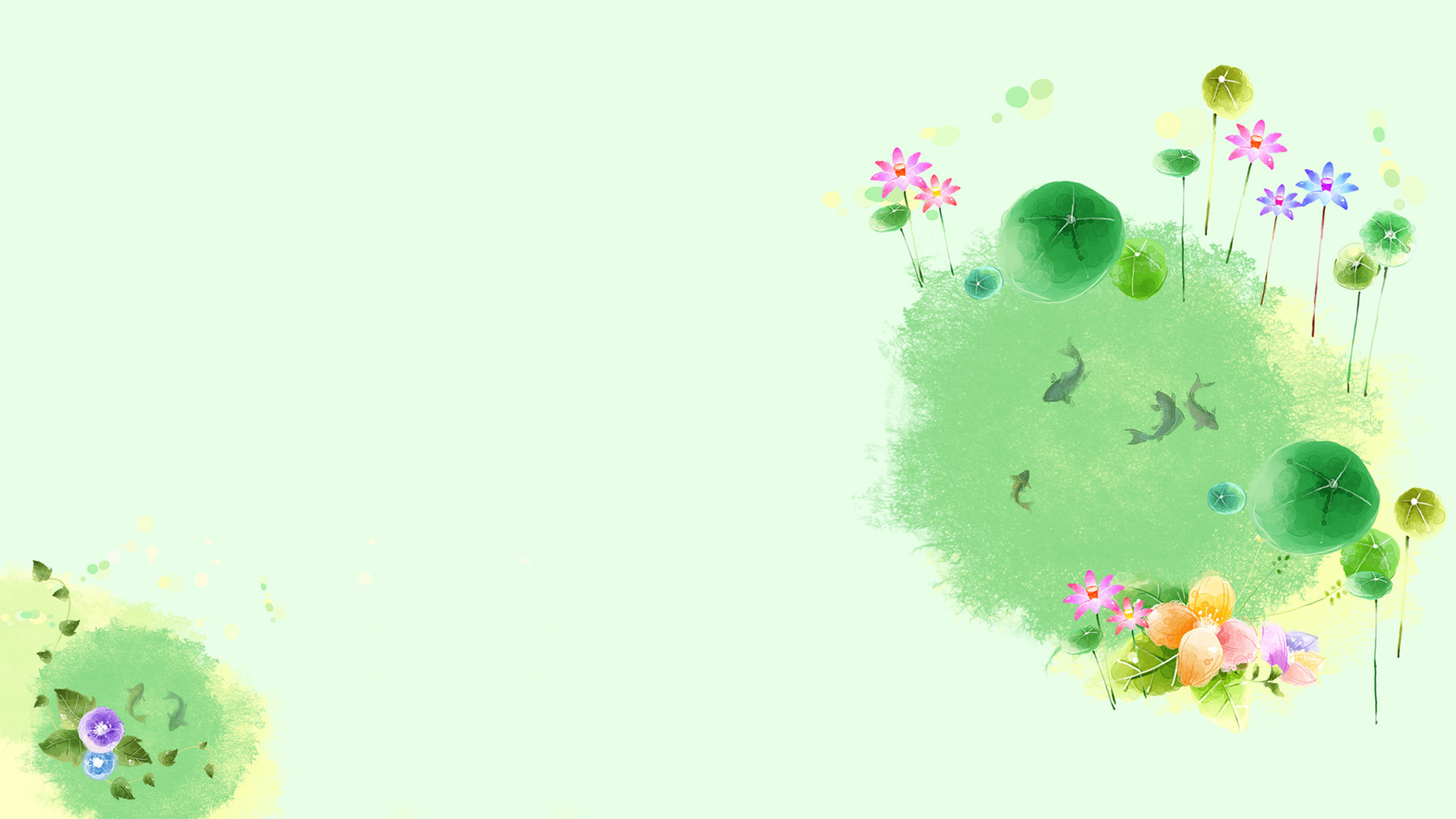 夏天绿色池塘桌面壁纸