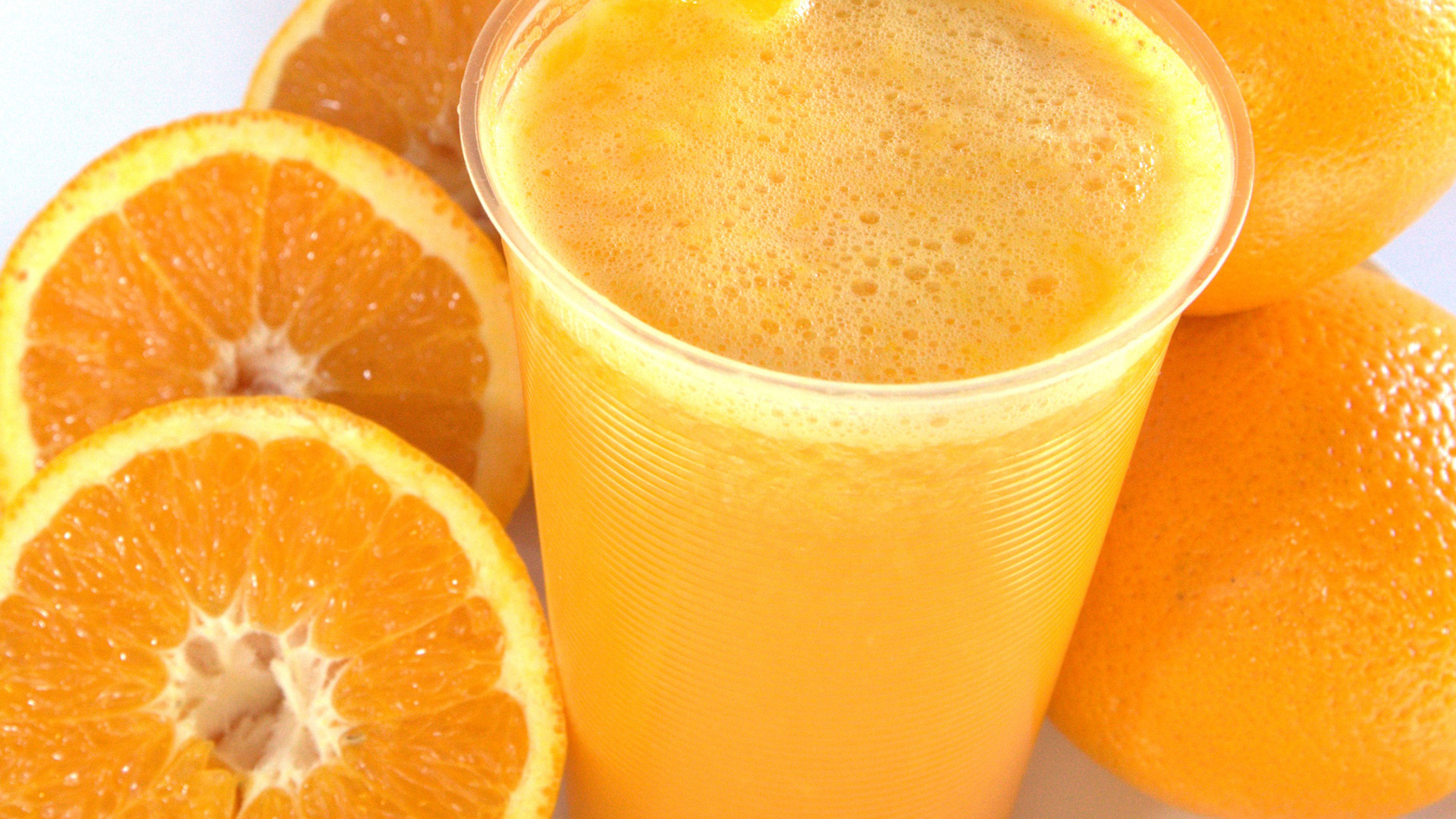 橙子,一杯橘子汁电脑壁纸