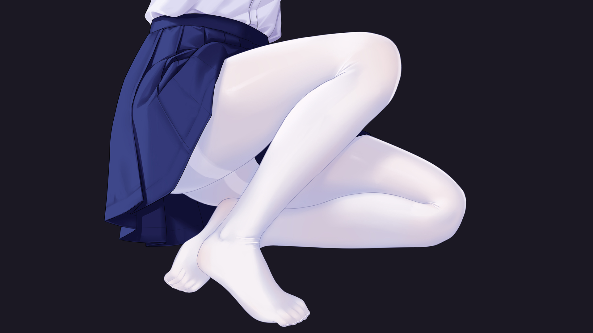 制服迷你裙 白色裤袜动漫美女高清壁纸