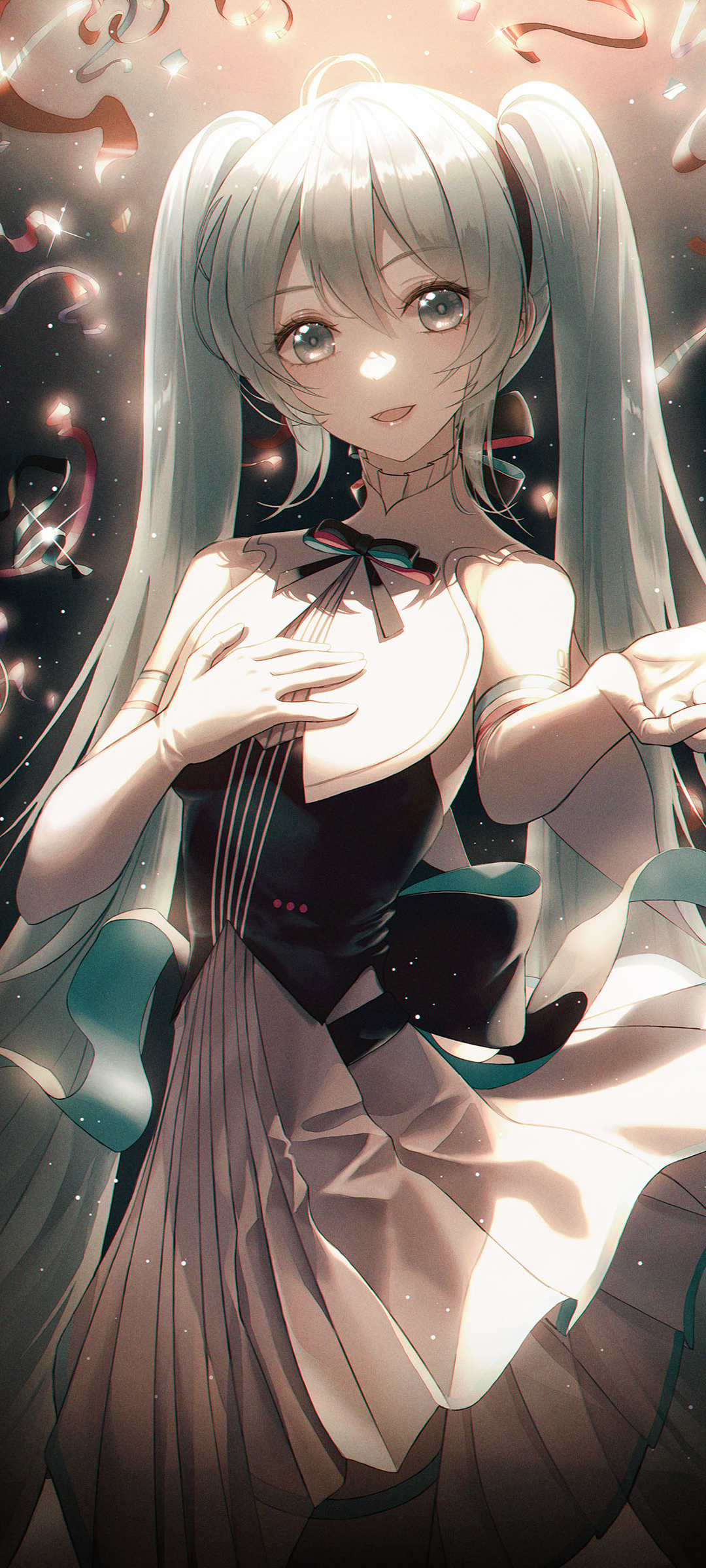 初音 初音未来 彩带 动漫手机壁纸