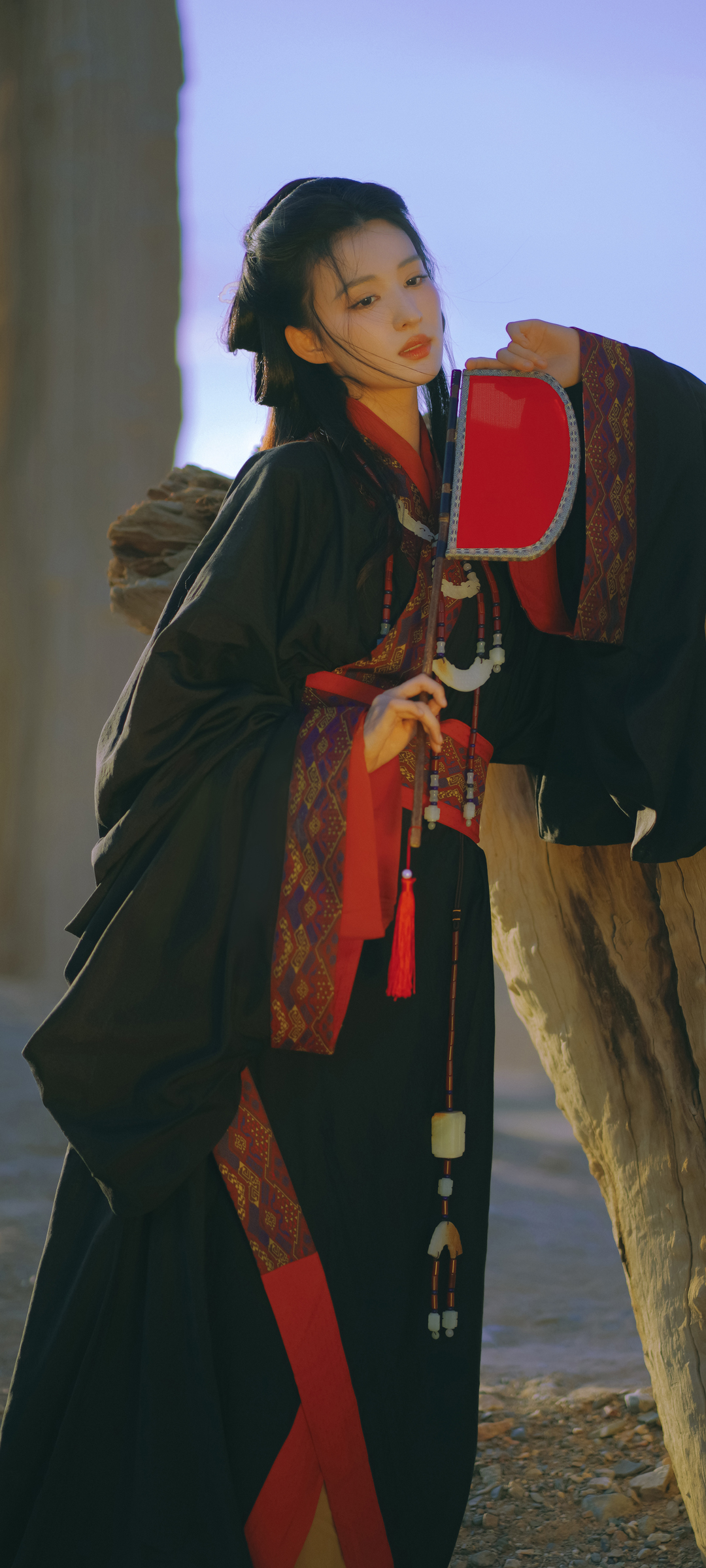 王楚然 古风 黑色裙子 高清美女手机壁纸