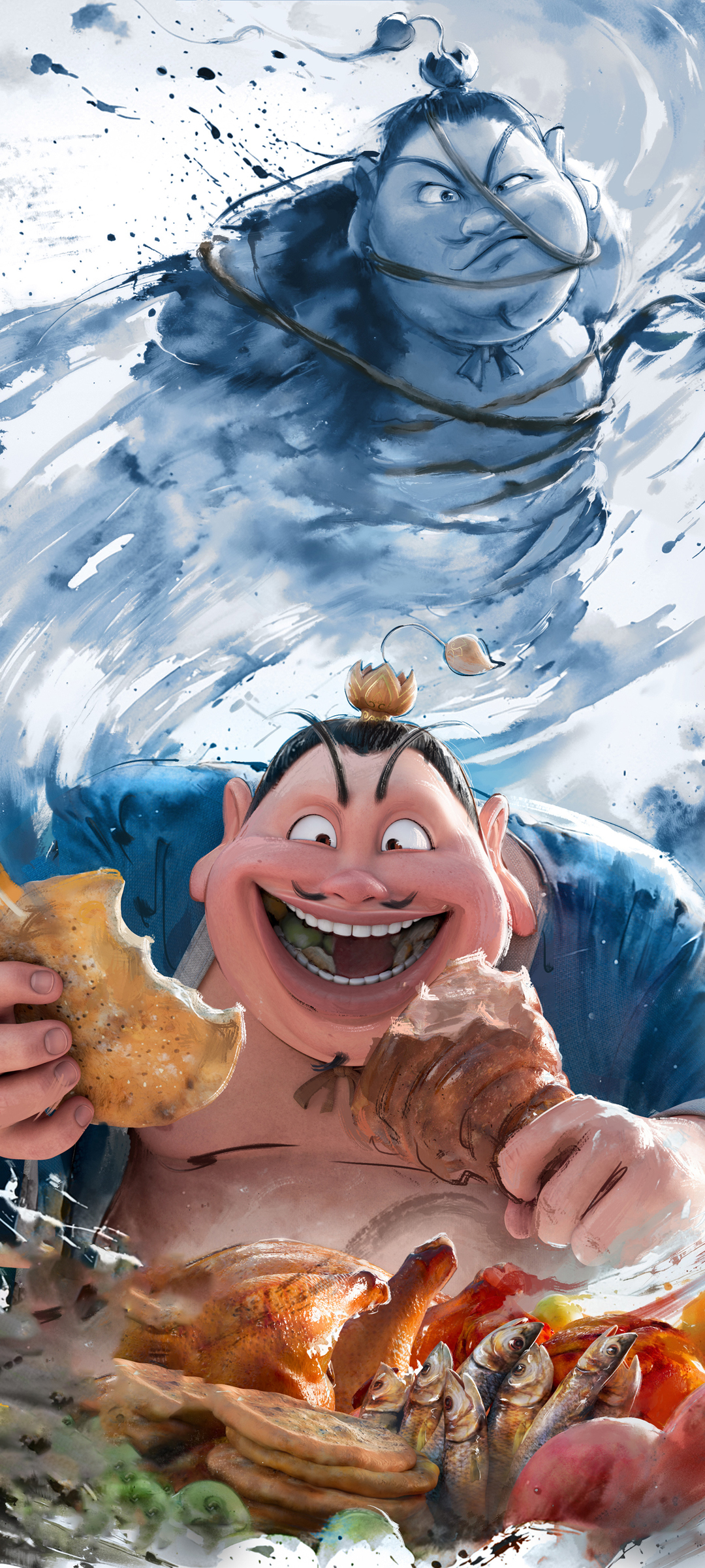 太乙真人 哪吒之魔童闹海 水墨手机壁纸