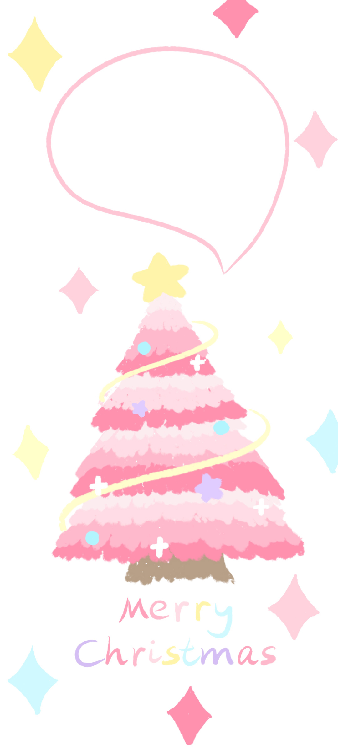 粉色圣诞树 手机 壁纸