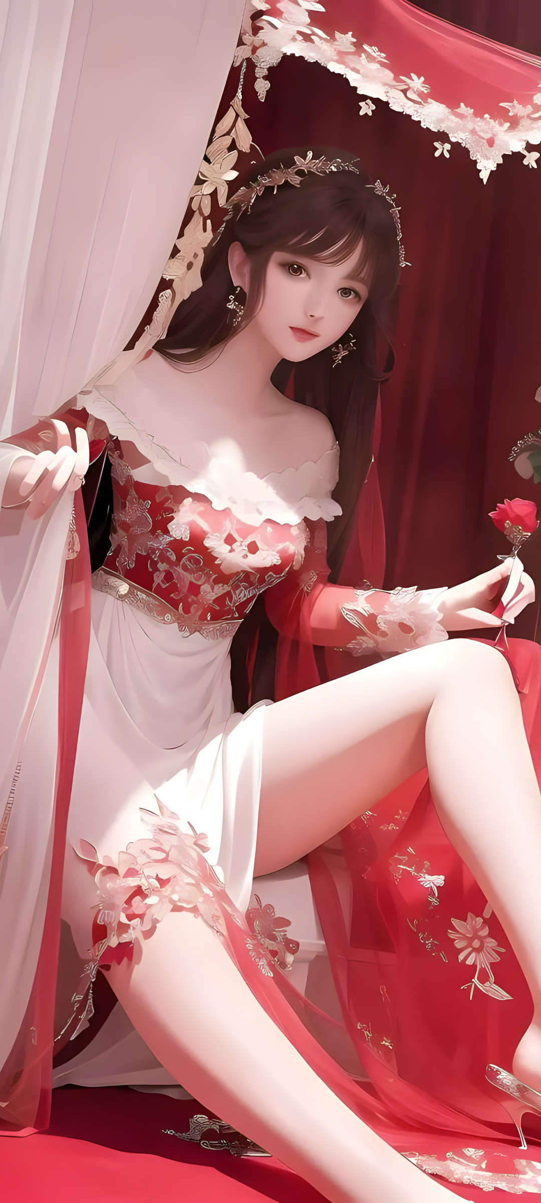 古风新娘美女ai绘画手机壁纸