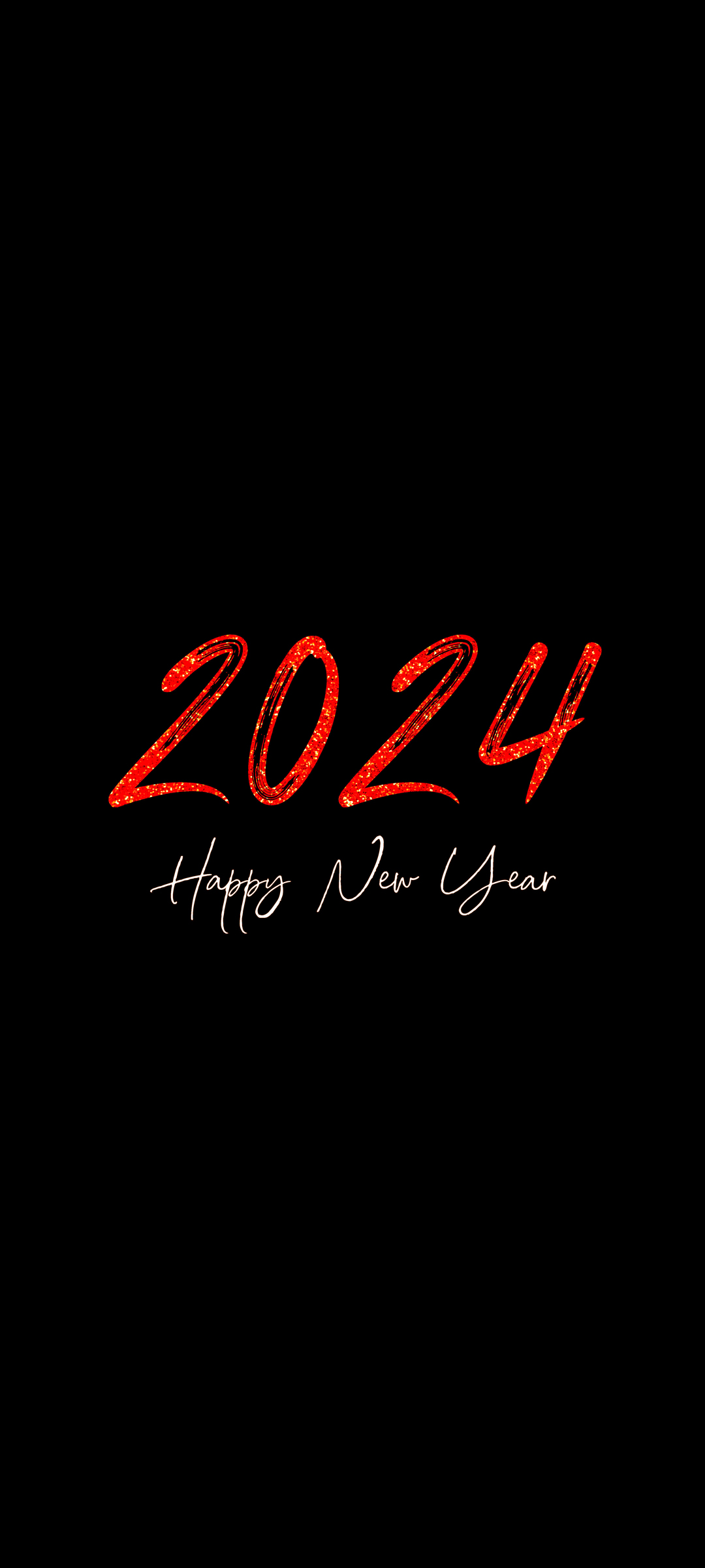 2024新年快乐 红色2024个性字体手机高清壁纸