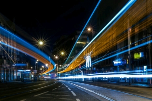 城市夜景道路光影