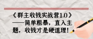 【群主收钱秘籍】《实战营1.0》，高效收钱，直击核心，实用至上！