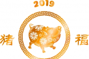 2019新年快乐剪纸装饰图案