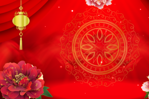 元旦背景春节新年灯笼花朵