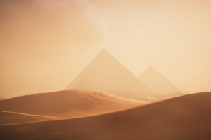 沙漠金字塔简约风景4k壁纸