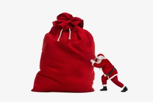 圣诞老人和礼物袋元素