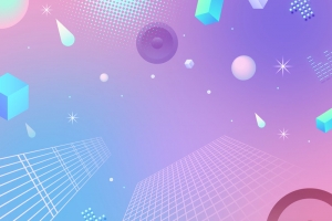 多彩立体C4D几何背景素材