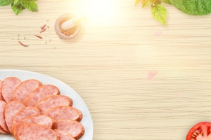 美味火腿肉促销简约木纹banner