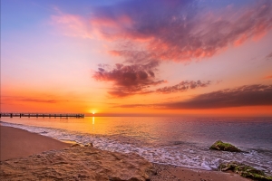 美丽的热带 海滩 日出 5K风景壁纸