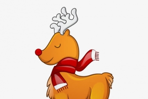 卡通可爱矢量圣诞围巾小鹿