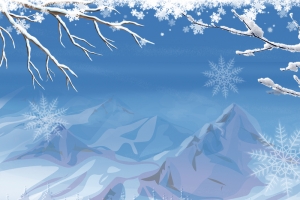 卡通雪人景色蓝色banner