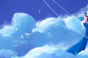 白蓝帆鲸插画banner