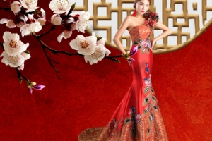 简约时尚中国风旗袍服饰广告banner