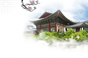 韩国传统建筑背景banner