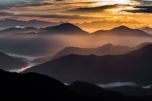 山,雾,黎明,风景图片