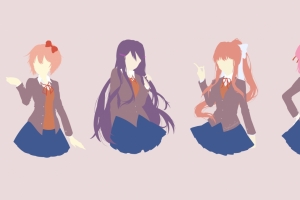 心跳文学部 Doki Doki Literature Club! 极简主义4k动漫壁纸