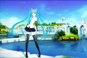 长发长腿动漫美女 初音未来4K高清壁纸