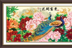 花开富贵画框4K背景图片