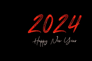 2024金红色艺术字体 新年快乐4k电脑壁纸