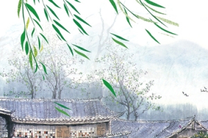 中国风水墨画乡村banner