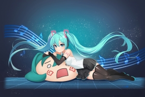 初音未来 音符 4k动漫壁纸