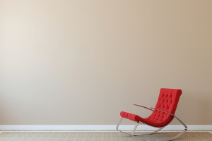 房间红颜色的沙发摇椅