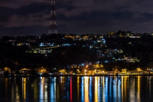 夜城 城市灯光 海岸 反射 伊斯坦布尔 土耳其 4k壁纸 3840x2160