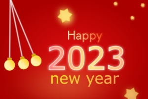 2023 新年快乐 星星 灯光 球 4k背景图片