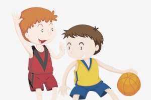 小朋友篮球玩耍