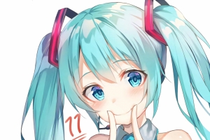 蓝色眼睛初音少女4k手机壁纸