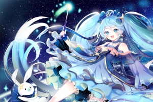 魔法少女,星空,4k动漫壁纸