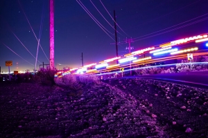 道路 夜晚 灯光 长曝光 霓虹灯 模糊 4k壁纸 3840x2160