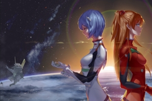 新世纪福音战士Evangelion 动漫女孩 太空 4k壁纸