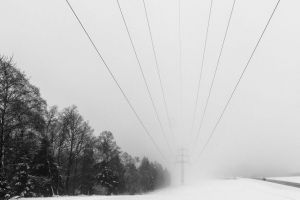 电线 电线杆 电 雪 冬天 树 4k壁纸 3840x2160