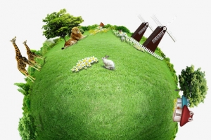 地球环保手绘地球环保素材 绿色