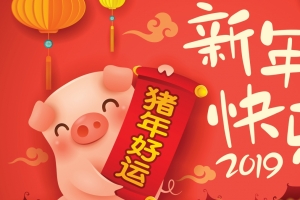 猪年好运2019年新年快乐4k壁纸