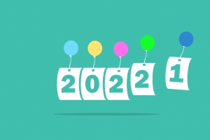 再见2021 气球2022年新年快乐4k壁纸