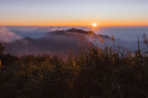 草 山 雾 日出 风景 4k壁纸 3840x2160