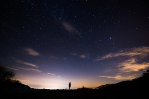 夜晚图片一个人星空4k高清图片