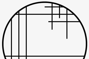 手绘圆形黑色线条窗户花纹设计