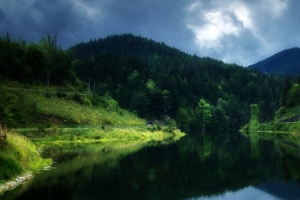 奥地利水库风景3440x1440壁纸