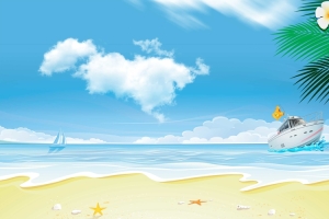 夏天沙滩背景模板