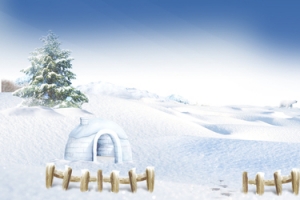 立冬文艺雪花雪地蓝色banner