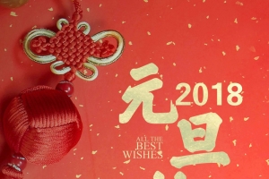 2018欢度元旦红色喜庆狗年新年海报